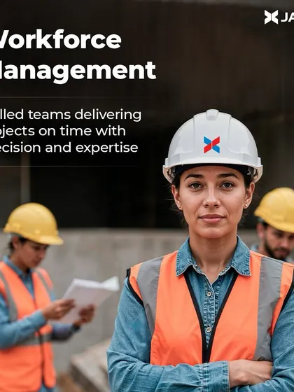 Our skilled teams are our greatest asset in delivering complex projects on time and with precision. This portrait of our workforce reflects the expertise and dedication we bring to every site, ensuring effective workforce management and project execution.