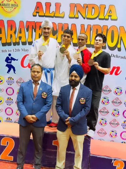 On the podium after winning Silver at the Senior National 2024. This is the view I want all my students to experience.