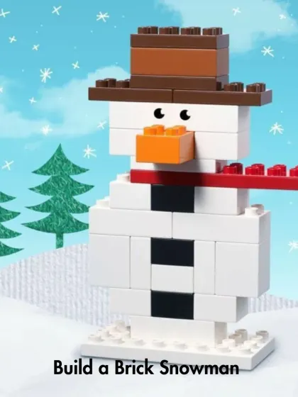 Learn to build a brick snowman and other Christmas-themed creations at our Whitefield winter camp.