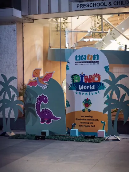 A "Dino World Carnival" for a preschool event. I can create large-scale themed entrances and setups for school functions, carnivals, and community events.