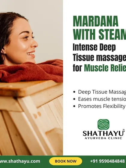 Mardana with Steam is an intense deep tissue massage I use for significant muscle relief. It is excellent for easing chronic muscle tension and promoting better flexibility.