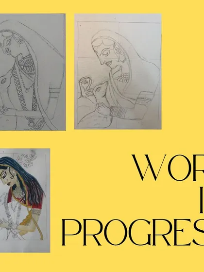 A look at the process of creating a miniature painting, from the initial sketch to the gradual addition of color and detail.