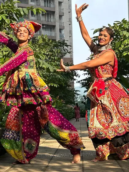 These outfits are made for movement. The lightweight fabrics and comfortable fit ensure you can enjoy every moment of the Garba night.