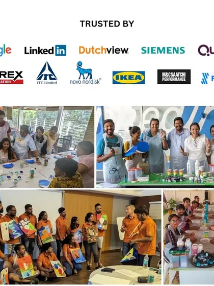We are so proud to be trusted by leading companies like Google, LinkedIn, Siemens, IKEA, and more for their team building and employee wellness initiatives. Our art workshops provide a unique way for teams to connect and recharge.