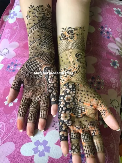Another completed order, showing how I can create different yet complementary designs on each hand.