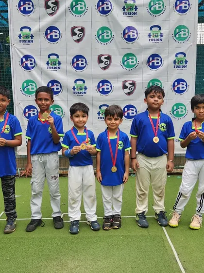 Our junior players proudly display their medals after a competitive tournament. The HB Jr. Cup is designed to ignite young talent, nurture sportsmanship, and celebrate the spirit of cricket.