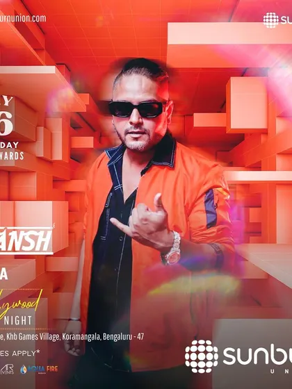 The poster for a Bollywood Ladies Night at the superclub Sunburn Union, one of Bangalore's premier venues.