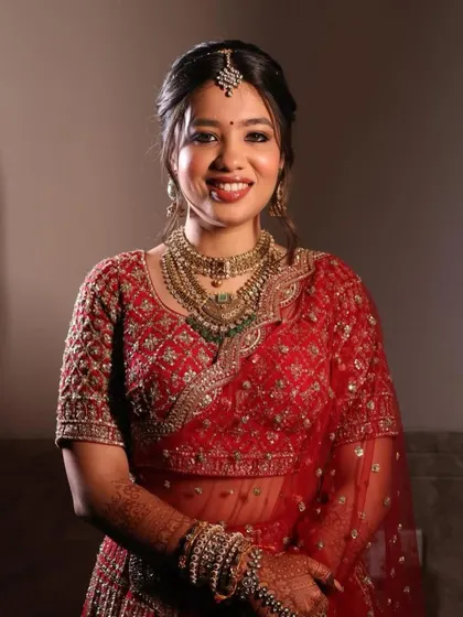 A portrait of Riya, looking serene and beautiful. This is the essence of my bridal philosophy: you, but on your most radiant day.