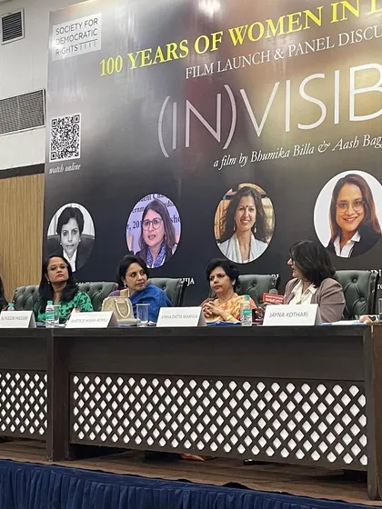 On the panel for the '(In)Visible' film launch, discussing the journey of women in the legal profession. It is an honor to share the stage with such inspiring women and contribute to this important conversation.
