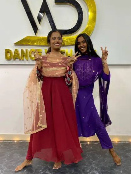 Glowing and growing with a friend at the dance studio. The studio is my second home.