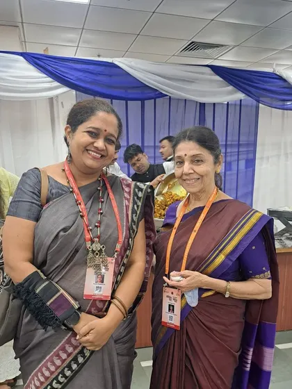 With the graceful Guru Sujatha Mohapatra. It's a joy to connect with artists from different classical forms.