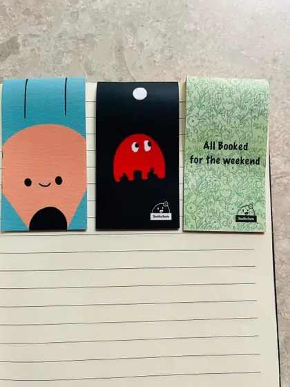 Three of my best-selling magnetic bookmarks, perfect for any book lover.