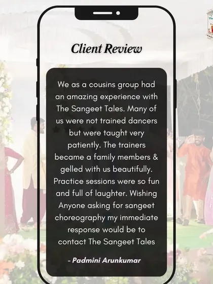 "The trainers became family members & gelled with us beautifully." This is our goal for every wedding. We want the practice sessions to be as fun as the main event.