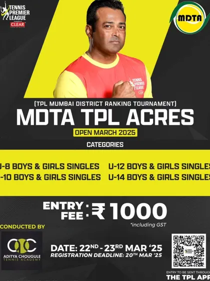 Get ready for the MDTA TPL Acres Open in March. This district ranking tournament is a great opportunity for young players to earn points and gain experience.
