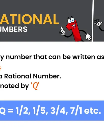 A rational number is any number that can be written as a fraction p/q, where p and q are integers. This includes all whole numbers and terminating or repeating decimals.