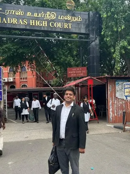 At the entrance of the Madras High Court in Chennai. I believe in being present for my clients wherever their legal needs may arise.