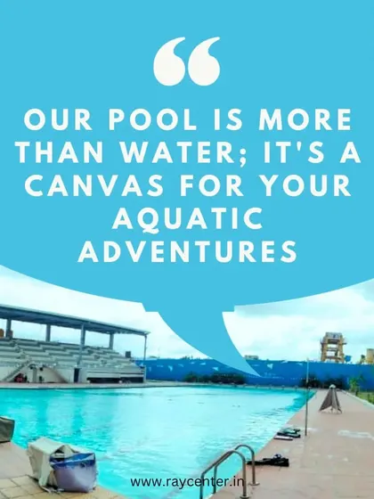 We believe our pool is more than just water; it's a canvas for your aquatic adventures. This is our beautiful Olympic-size pool at Wilson Garden, waiting for you to dive in.