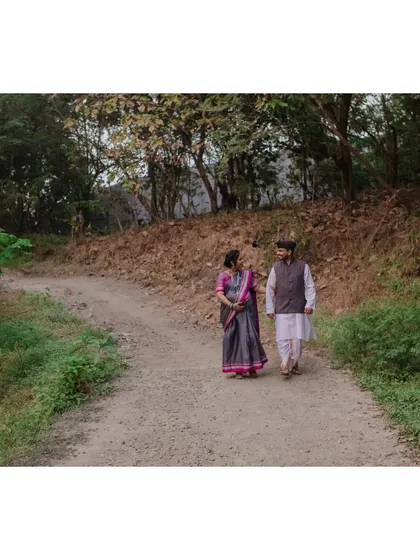 The simplicity of a walk through the countryside. This shoot was about capturing an authentic, "gaav" feel, celebrating their roots.