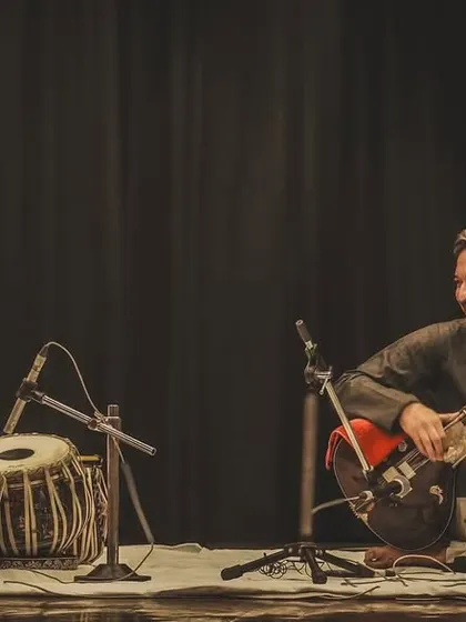 The smiles on our faces say it all. Performing with a master like Pt. Ram Kumar Mishra Ji is not just a concert, but a lesson in music and life.