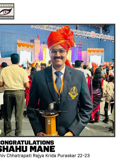 We congratulate our former athlete Shahu Mane on receiving the Shiv Chhatrapati award, seen here at the formal ceremony.