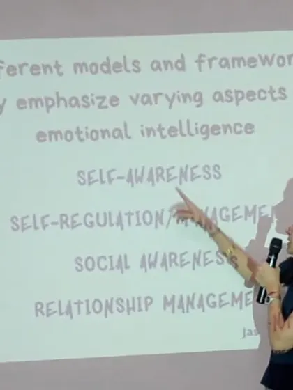 Presenting on the core components of emotional intelligence, such as self-awareness and self-regulation. My 'Read the Room' program for schools and corporates dives deep into these practical EQ skills.