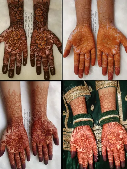 Another example of the stain progression, proving the quality and richness of my homemade organic henna paste.