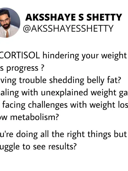 Is cortisol hindering your weight loss? If you're struggling to shed belly fat or dealing with unexplained weight gain despite doing all the right things, it's time to look at your overall lifestyle, not just diet and exercise.