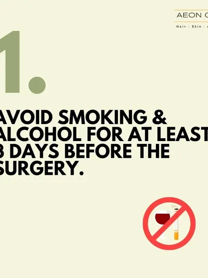 It is crucial to avoid smoking and alcohol for at least 3 days before your surgery, as they can interfere with blood flow and the healing process.