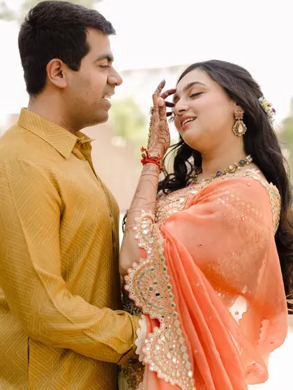 A playful, candid moment between the couple. I encourage my couples to be themselves, which results in genuine and joyful photographs like this one.