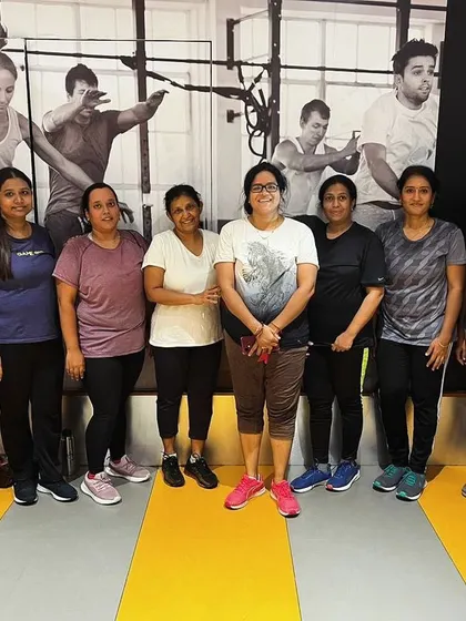 A group of women from one of our classes, showcasing the strong bonds formed at our studio. Fitness is a journey best traveled with friends.