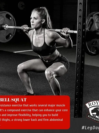 The barbell squat is a foundational exercise for building powerful legs and a strong core. It is a key part of our strength program for developing the lower body strength needed for explosive kicks and stable footwork.