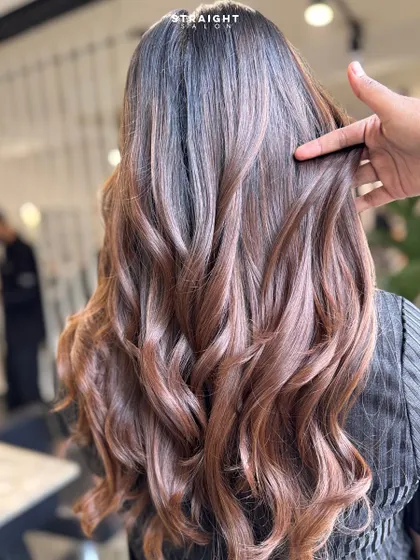 I call this look "caffeine for your hair". The rich, smooth caramel tones and effortless waves are totally addictive.