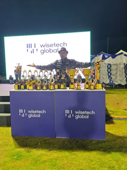 Posing with the trophies at the Wisetech Global corporate cricket tournament. I handle the AV for the entire event, from the matches to the final awards presentation.