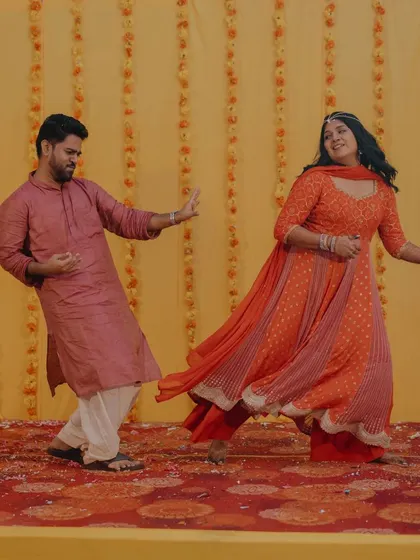 The beauty of a sangeet dance is in the shared glances and smiles. I choreograph routines that tell your love story, making the performance feel personal and heartfelt.