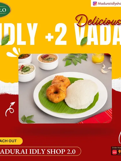 A perfect pair for a perfect breakfast. This image shows our classic idli and vada combo, a staple for anyone looking for an authentic South Indian start to their day.