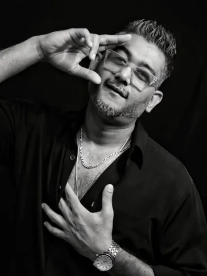 A professional black and white portrait for my press kit. It reflects the confident and creative approach I take with all my music production and remix projects.