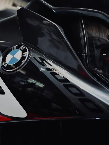 The iconic BMW roundel and S1000RR logo on the fairing.