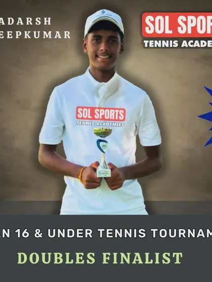 Our training prepares players for international competition. Congratulations to our trainee Adarsh Dileepkumar for his impressive performance as a doubles finalist at the Asian Tennis Championships in Dubai.