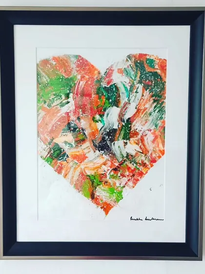 Another shot of the framed custom Tiranga heart. I love working on commissions like this, where art becomes a celebration of identity, love for one's country, or a cherished memory.