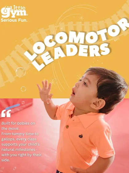 These images showcase our "Locomotor Leaders" theme for the youngest age group. We focus on crawling, cruising, and those first wobbly steps, celebrating every milestone with you right by their side.