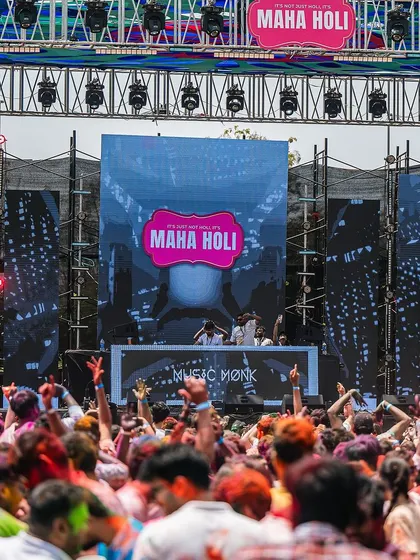 A duplicate of 120, the main stage at Maha Holi with my logo on the screen.