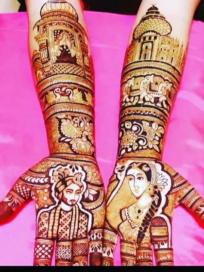 Another example of my detailed portrait work, showing the bride and groom in their wedding finery. This is a popular choice for modern brides.