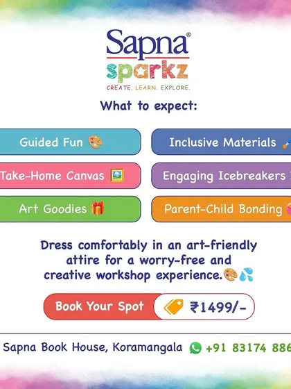 This poster for our 'Palette Harmony' workshop details all the benefits, from engaging icebreakers to parent-child bonding, ensuring a worry-free and creative experience.