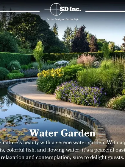 A serene water garden is a beautiful way to invite nature into your backyard. The sound of flowing water and the presence of aquatic plants create a peaceful oasis for relaxation.