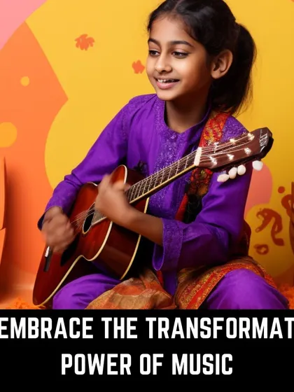 We believe in the transformative power of music. This young guitarist embodies the joy and focus that comes from learning an instrument.
