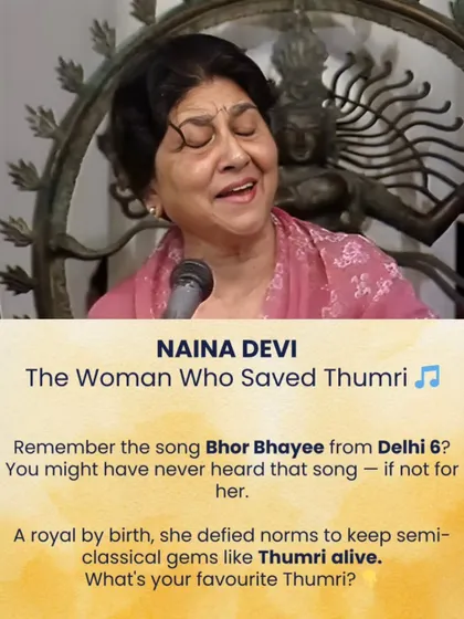 For Women's Day, we remember Naina Devi, a royal who defied norms to keep semi-classical gems like Thumri alive for future generations.