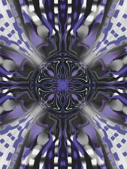 A monochromatic take on my experimental mandala designs. For this piece, I focused on a purple and grey color scheme, exploring how form and pattern interact without the influence of multiple bright colors.