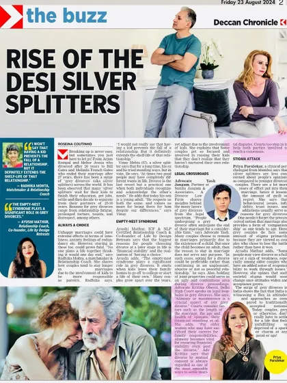 Published and proud! My work on the topic of 'Grey Divorce' or 'Desi Silver Splitters' was featured in the Deccan Chronicle and The Asian Age. It was a great opportunity to shed light on the legal and emotional complexities of divorcing later in life.