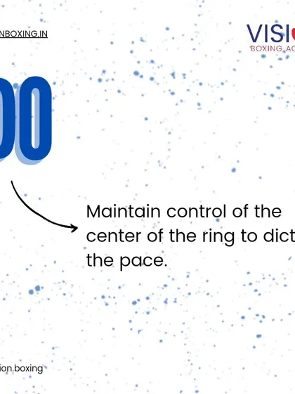 A dominant fighter controls the center of the ring. From this position, you can dictate the pace of the fight, cut off your opponent's movement, and maintain offensive pressure.