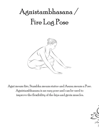 Agnistambhasana (Fire Log Pose) is an intense hip opener that deeply stretches the hip and groin muscles. It's an excellent pose for improving hip flexibility.